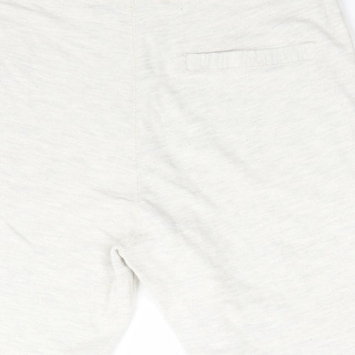 New Look Men Mens Grey  Cotton Sweat Shorts Size M L9 in Regular  - White Grey Mix