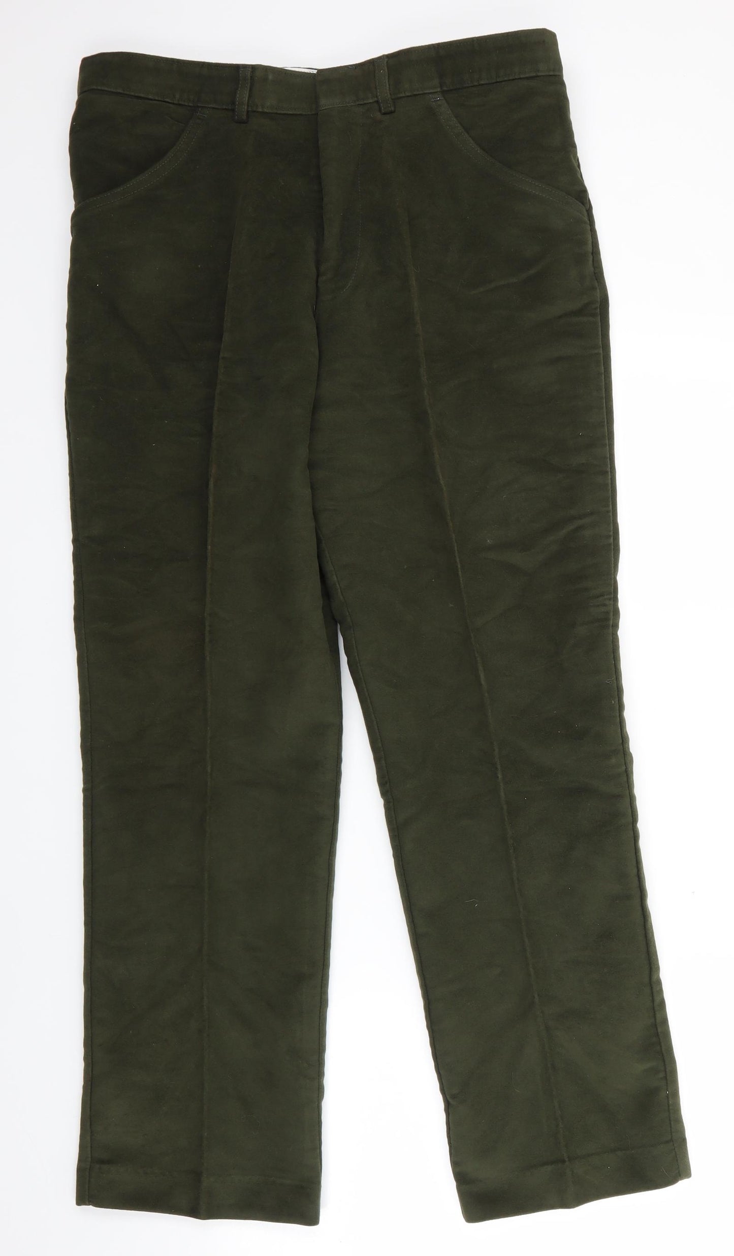 Preworn Mens Green  Cotton Trousers  Size 36 in L29 in Regular  - Mid Green Soft texture