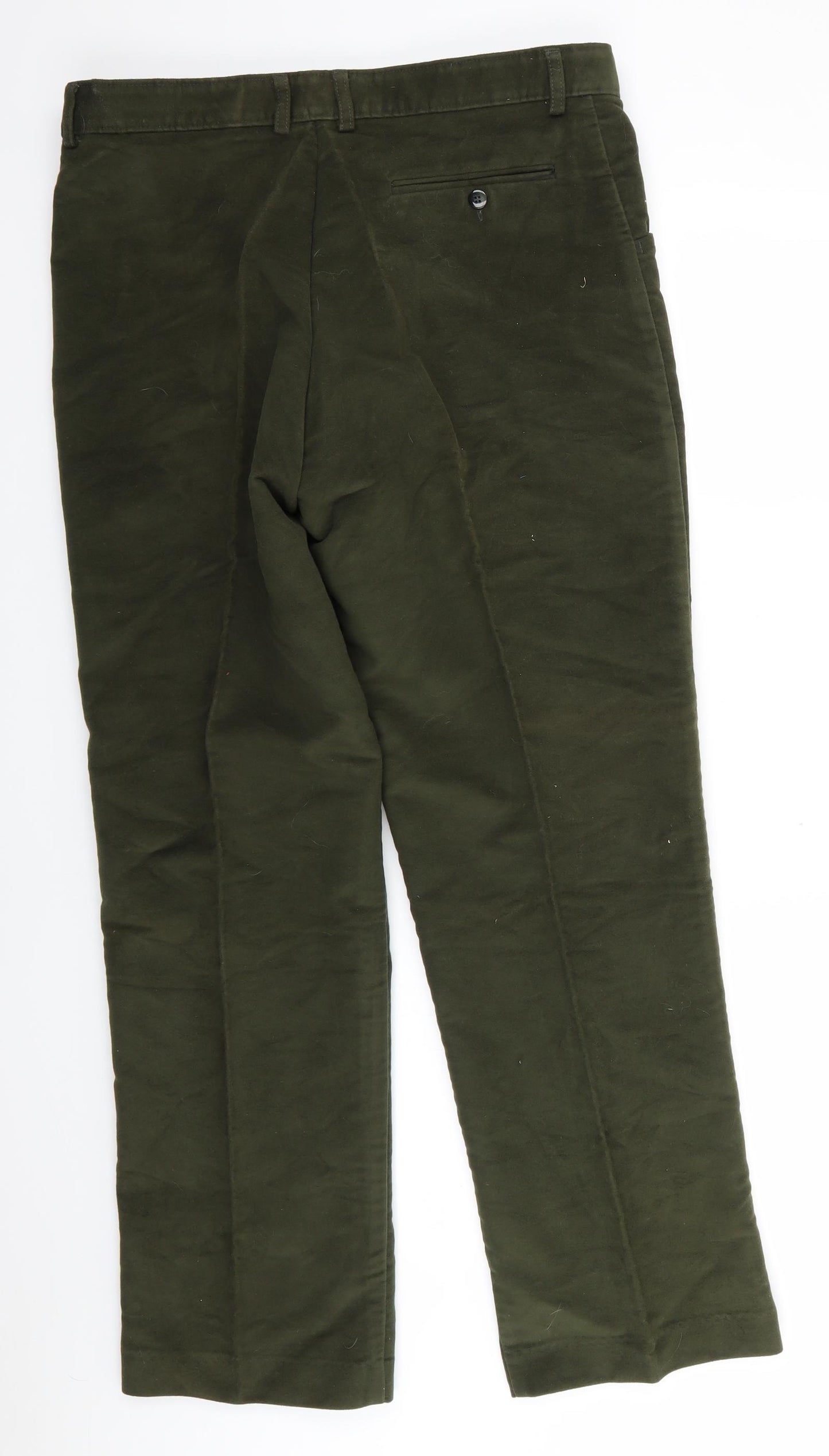 Preworn Mens Green  Cotton Trousers  Size 36 in L29 in Regular  - Mid Green Soft texture