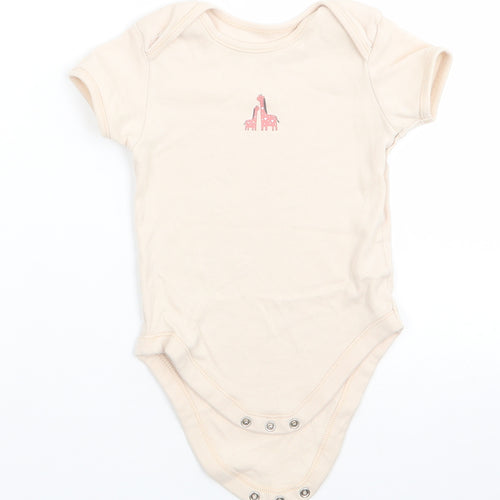 George Boys Beige Animal Print Cotton Romper One-Piece Size 18-24 Months   - Light beige Giraffe