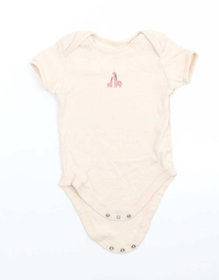 George Boys Beige Animal Print Cotton Romper One-Piece Size 18-24 Months   - Light beige Giraffe