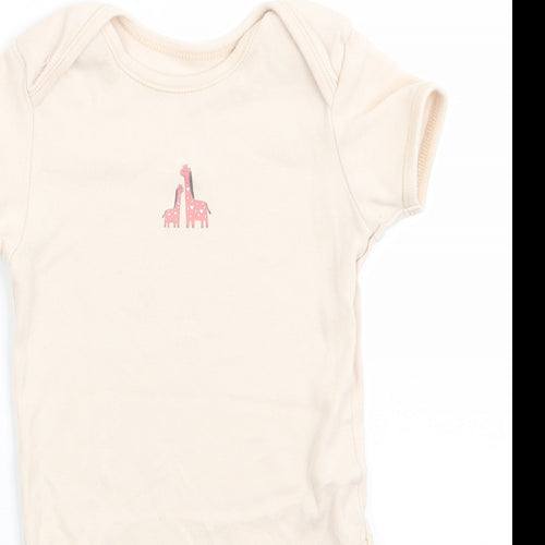 George Boys Beige Animal Print Cotton Romper One-Piece Size 18-24 Months   - Light beige Giraffe