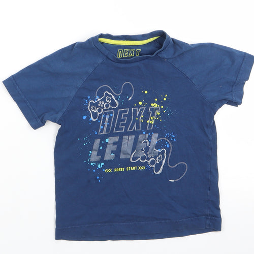 Next Level Boys Blue  Cotton Basic T-Shirt Size 5 Years Round Neck  - Games Console Next Level