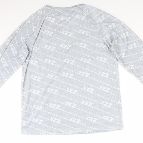 Love To Lounge Womens Grey Solid Polyester  Pyjama Top Size 10   - ZZZ... Light Grey with White print