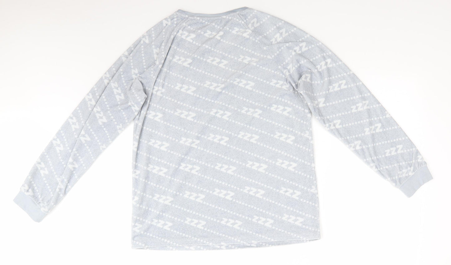 Love To Lounge Womens Grey Solid Polyester  Pyjama Top Size 10   - ZZZ... Light Grey with White print