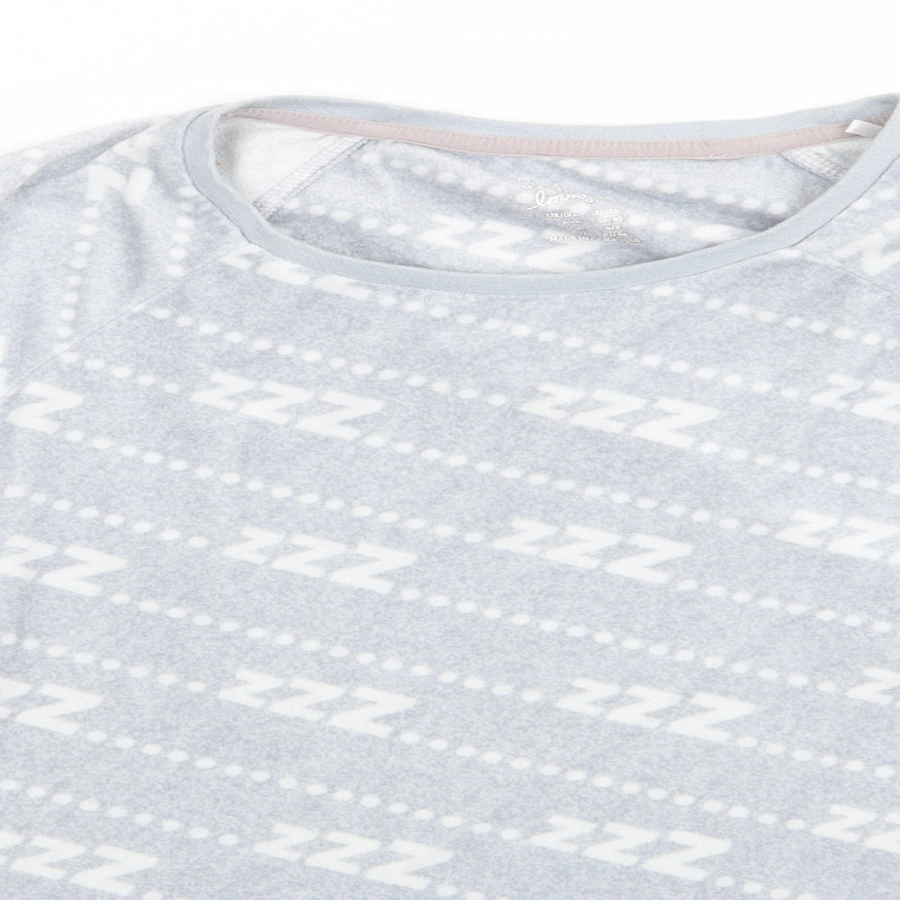 Love To Lounge Womens Grey Solid Polyester  Pyjama Top Size 10   - ZZZ... Light Grey with White print