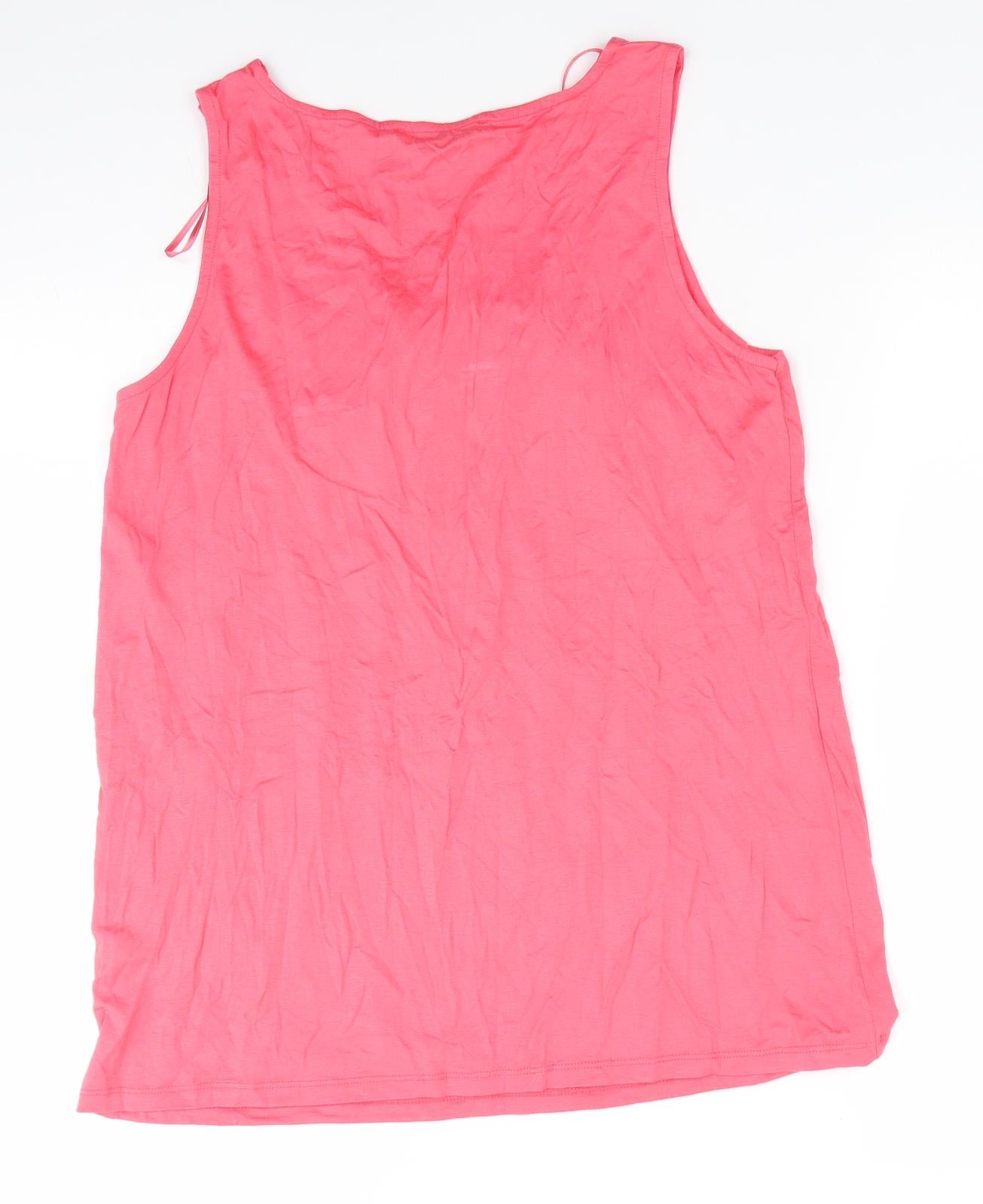 George Womens Orange  Viscose Tunic T-Shirt Size 14 V-Neck - Gathered neckline detail