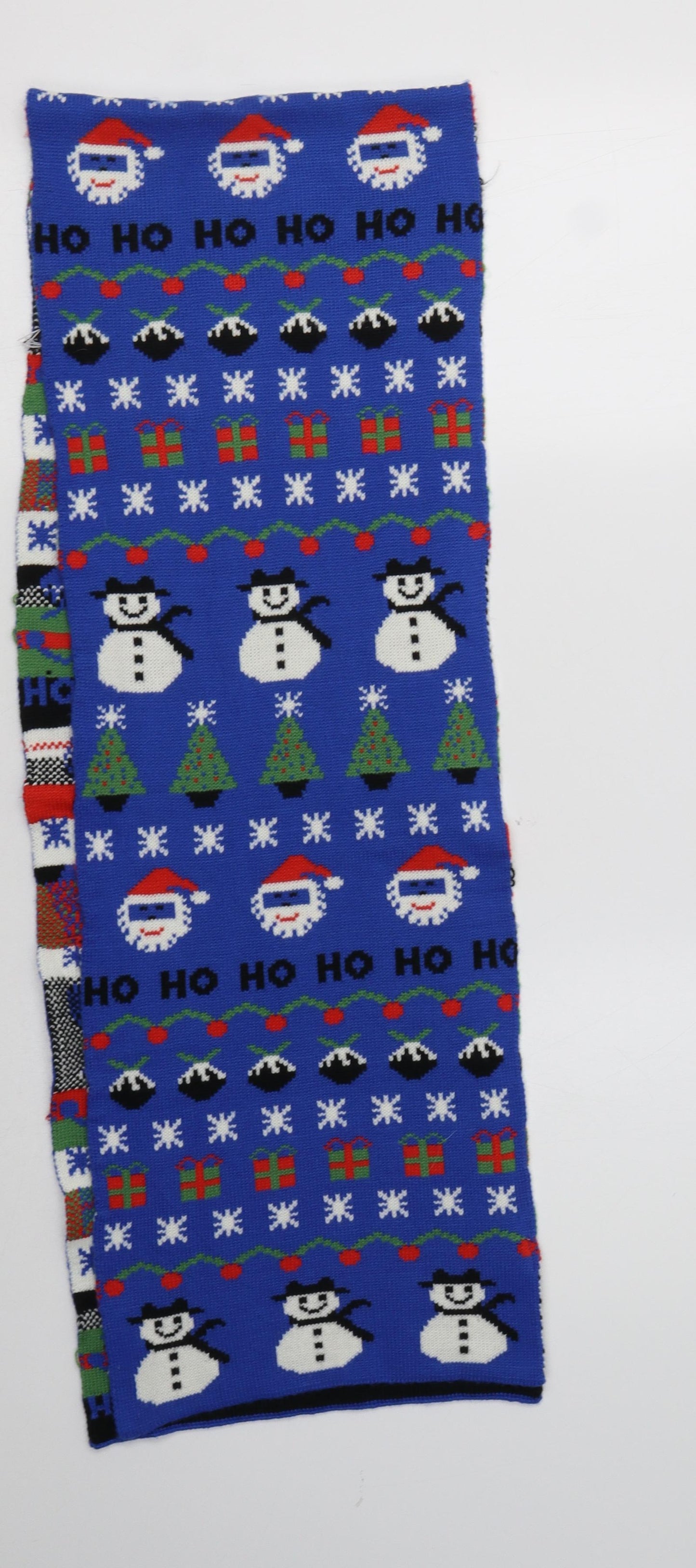 River Island Womens Blue Fair Isle Acrylic  Scarf    - Christmas