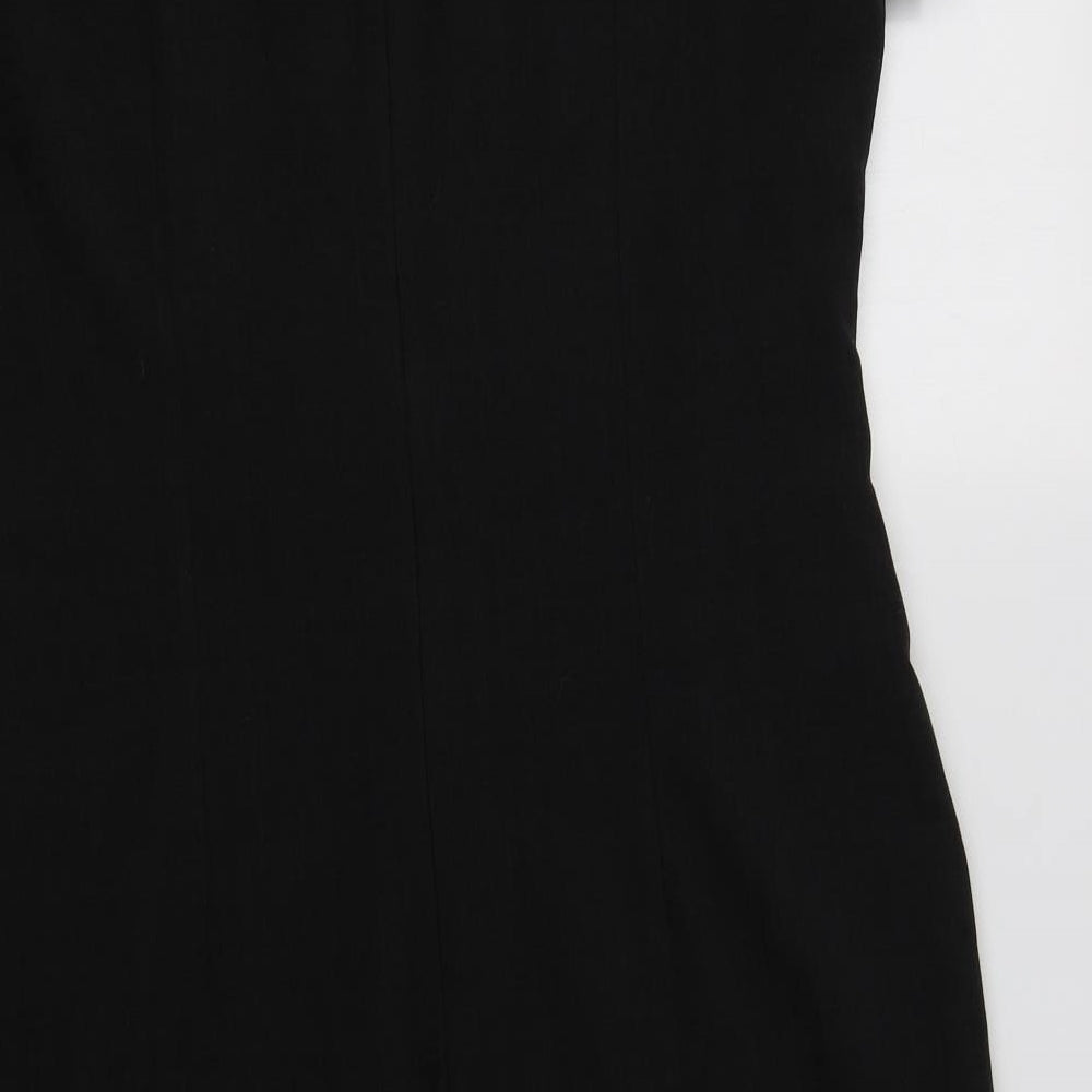 Simon Jersey Womens Black  Polyester Pencil Dress  Size 16  Square Neck