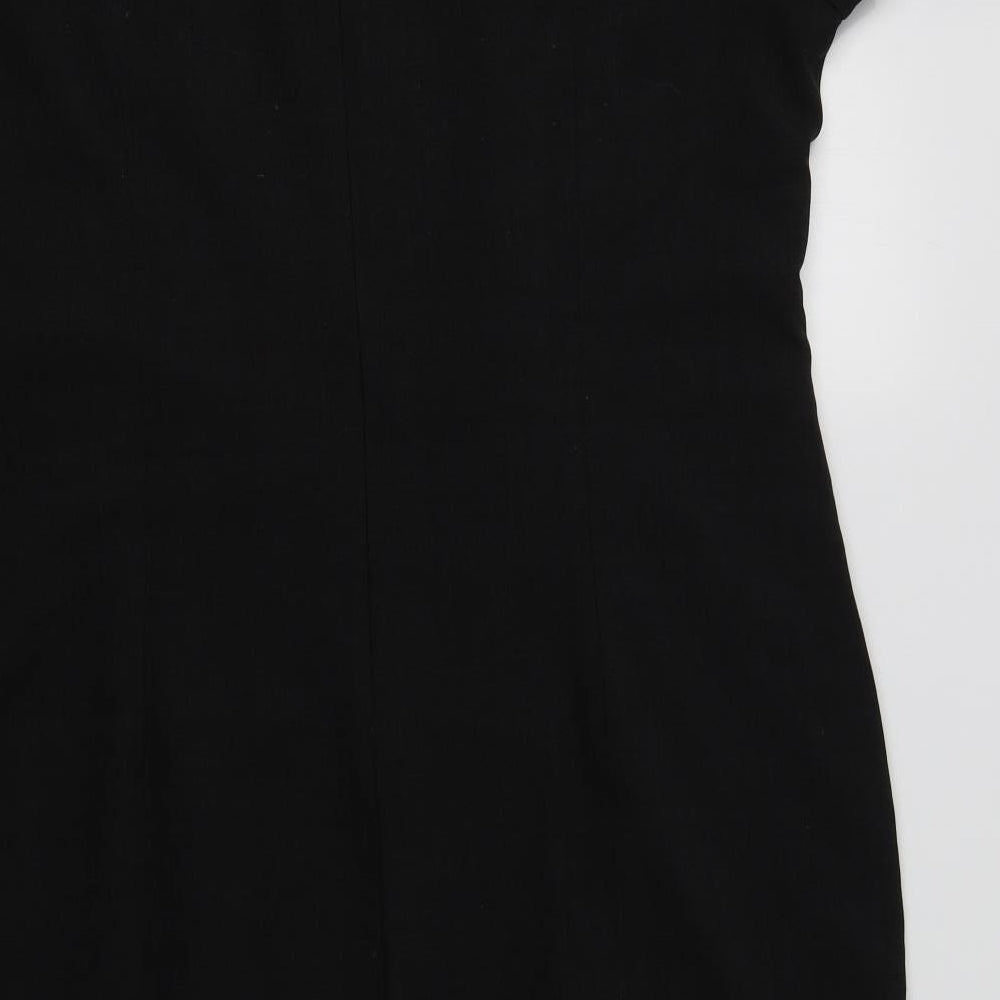 Simon Jersey Womens Black  Polyester Pencil Dress  Size 22  Square Neck