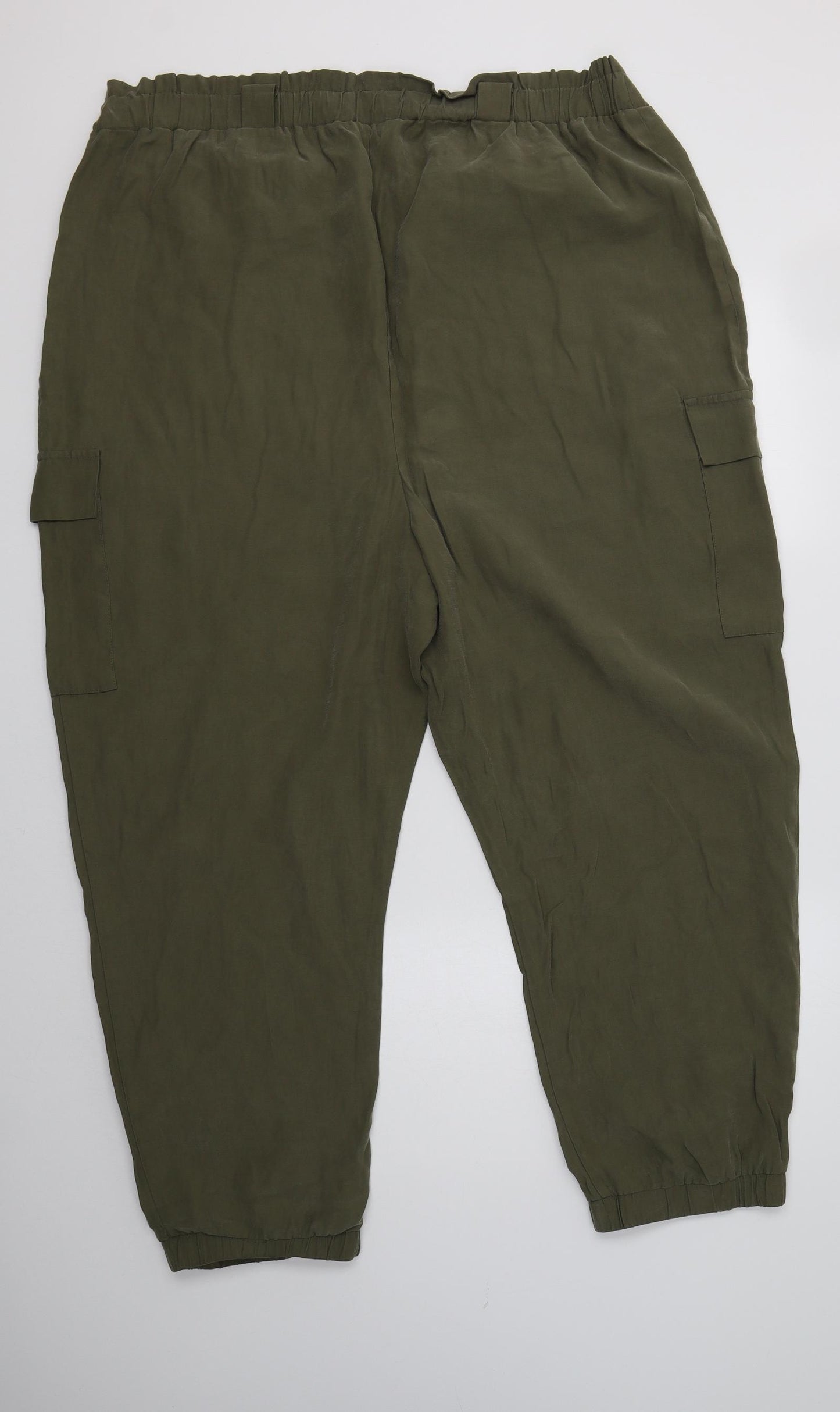 George Womens Green  Viscose Cargo Trousers Size 24 L28 in Regular