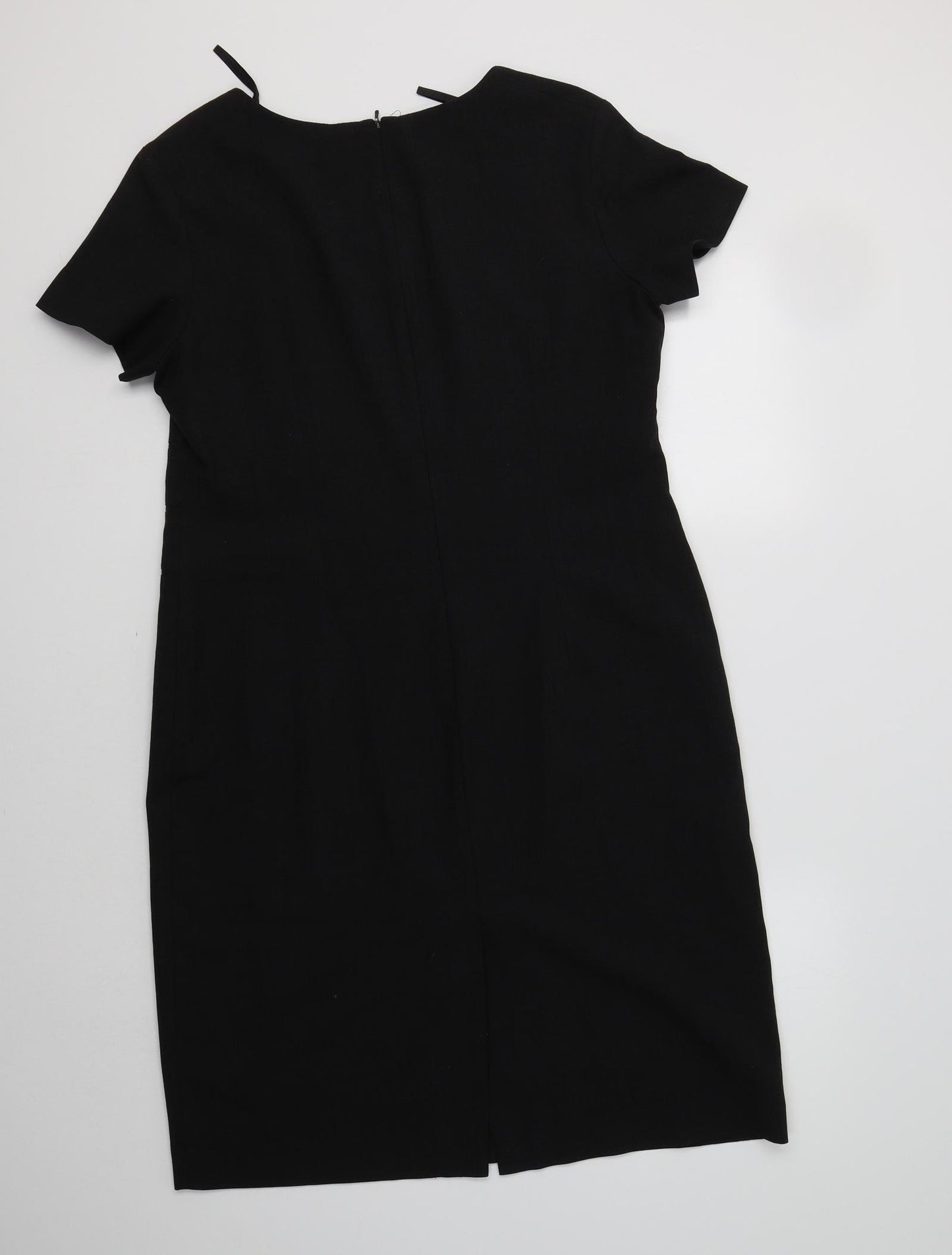 Simon Jersey Womens Black  Polyester Pencil Dress  Size 16  Square Neck