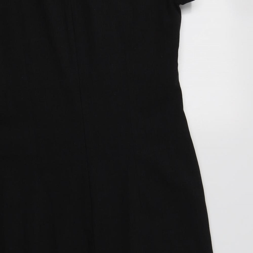 Simon Jersey Womens Black  Polyester Pencil Dress  Size 16  Square Neck