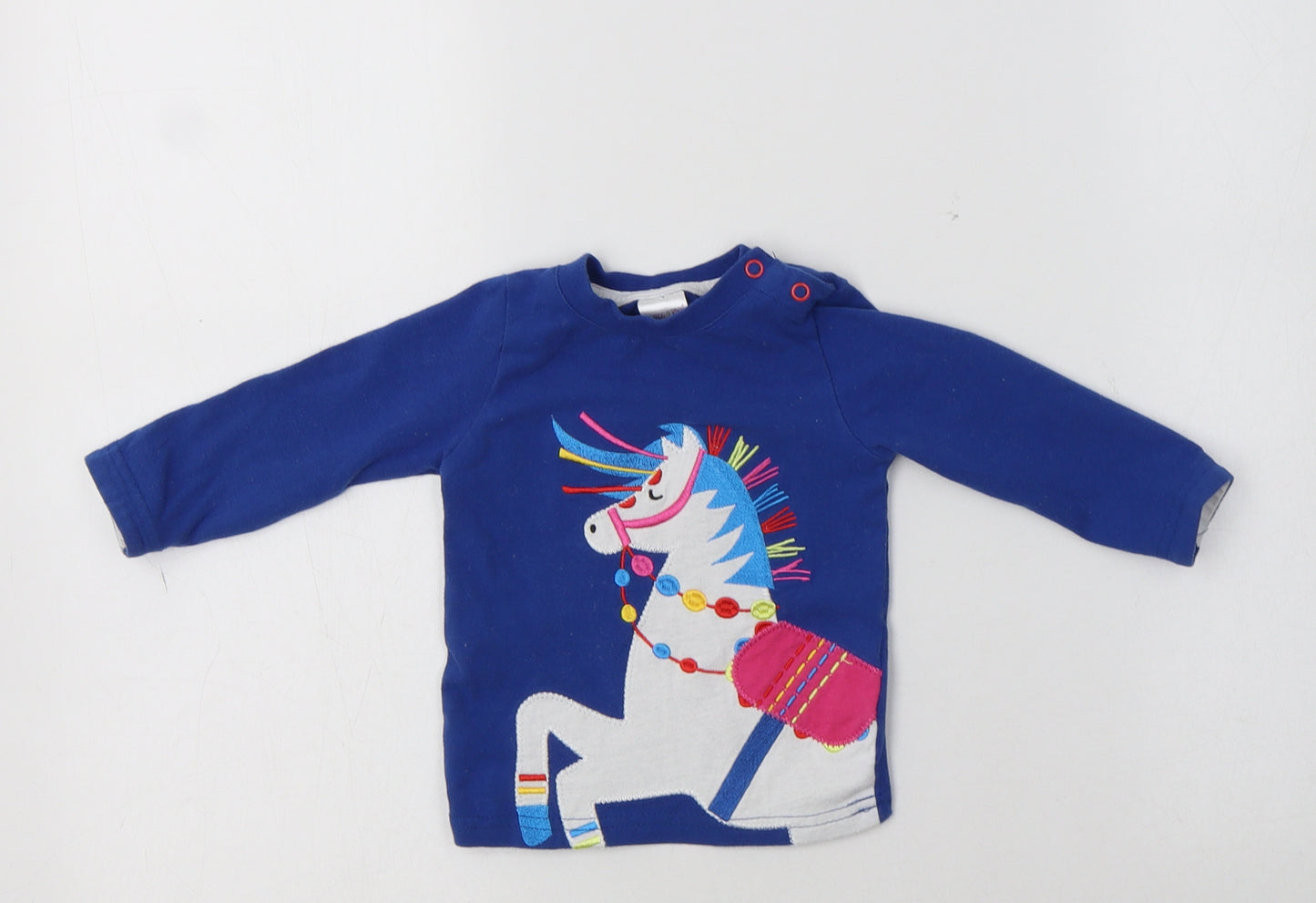 Blade & Rose Baby Blue  Cotton Pullover Jumper Size 3-6 Months   - Horse