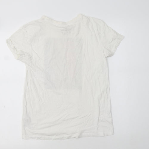 Peimark Womens White  Cotton Basic T-Shirt Size XS Crew Neck