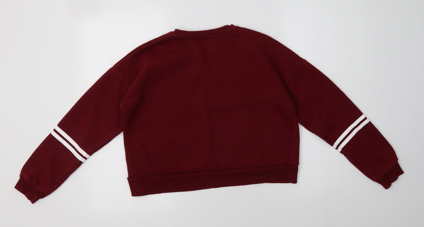 Matalan Girls Red  Cotton Pullover Sweatshirt Size 13 Years   - L.A.