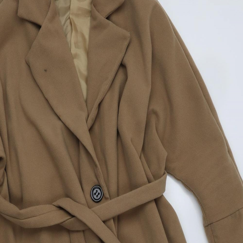 Lulura Womens Beige   Overcoat Coat Size L