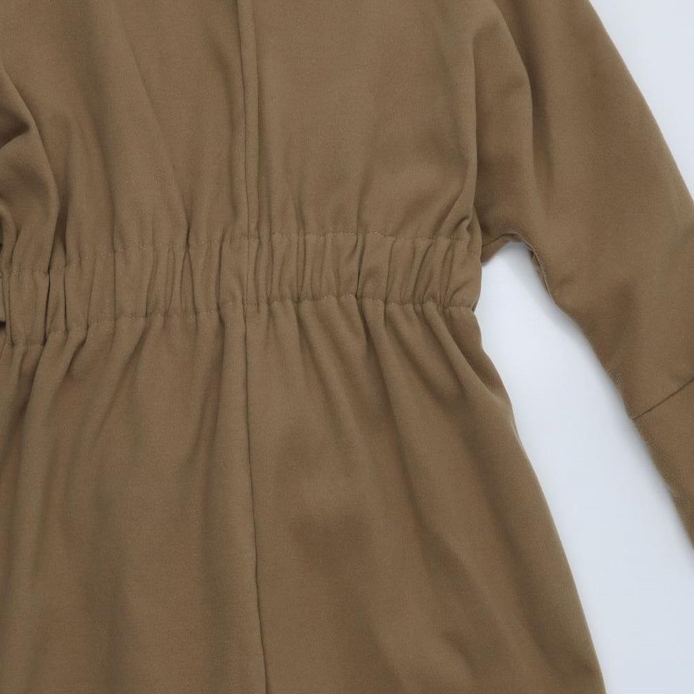 Lulura Womens Beige   Overcoat Coat Size L