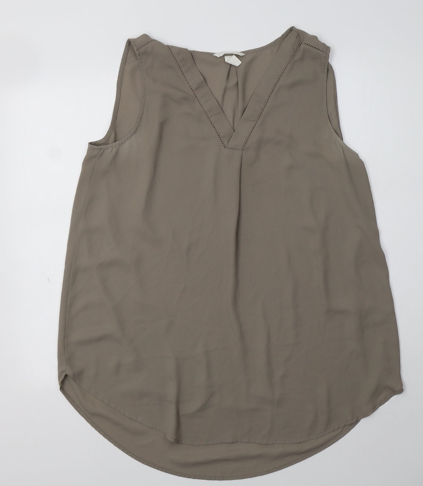 H&M Womens Beige  Polyester Tunic Tank Size 18 V-Neck