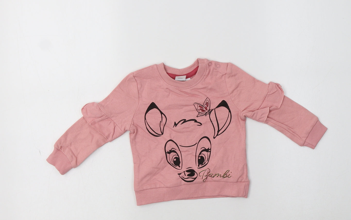 Disney Baby Baby Pink  Cotton Pullover Jumper Size 3-6 Months   - Bambi