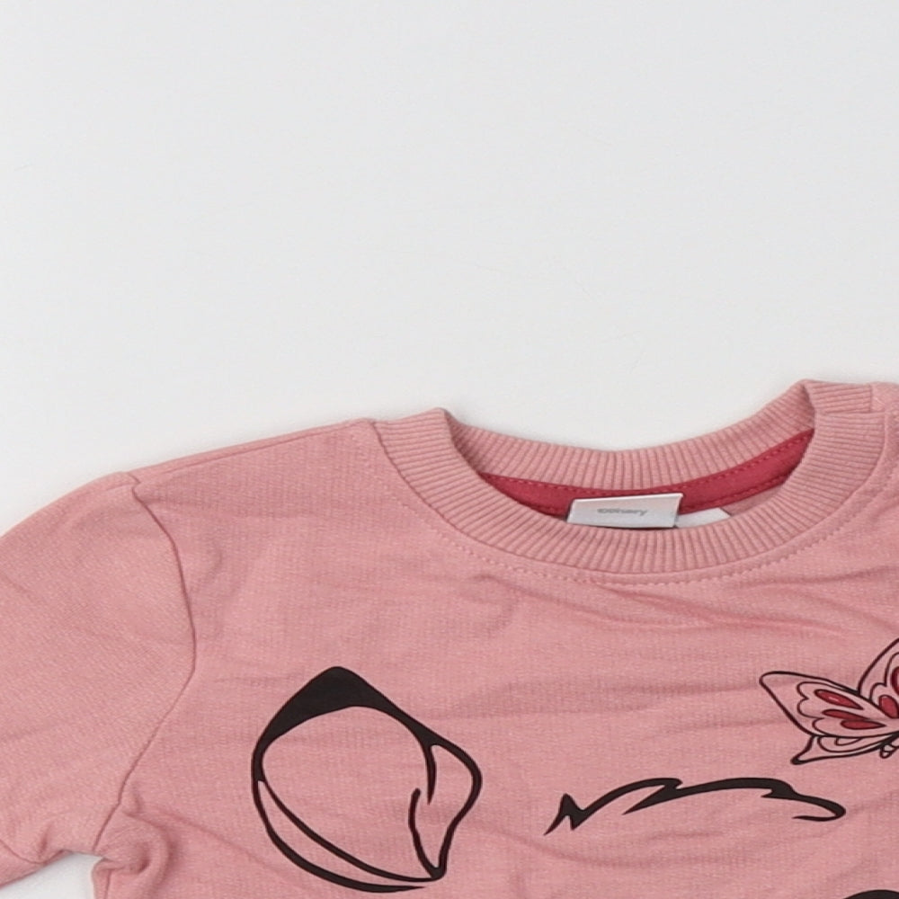 Disney Baby Baby Pink  Cotton Pullover Jumper Size 3-6 Months   - Bambi