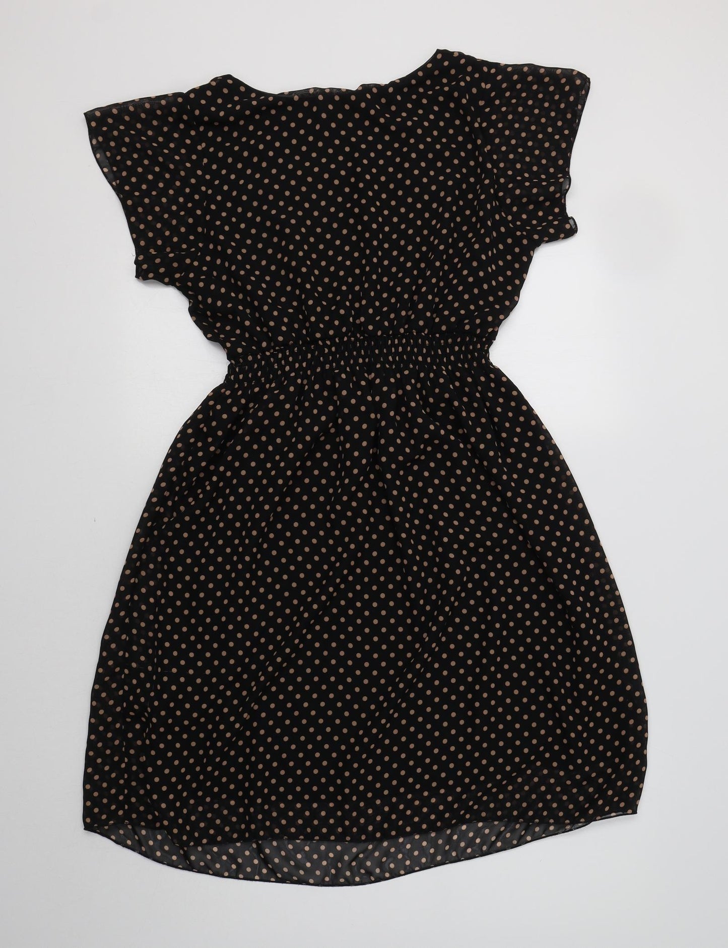 F&F Womens Black Polka Dot Polyester Fit & Flare  Size 14