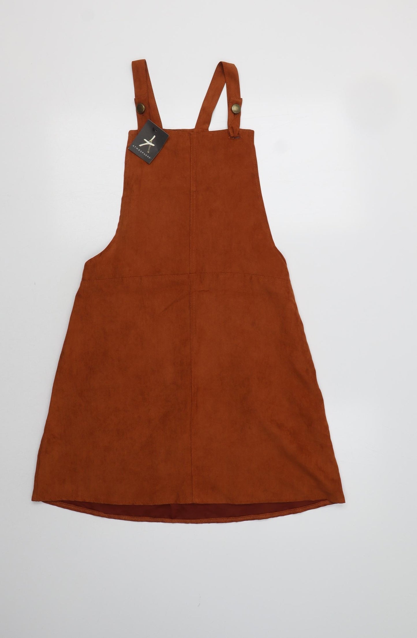 Primark Womens Brown  Polyester Pinafore/Dungaree Dress  Size 12  Square Neck