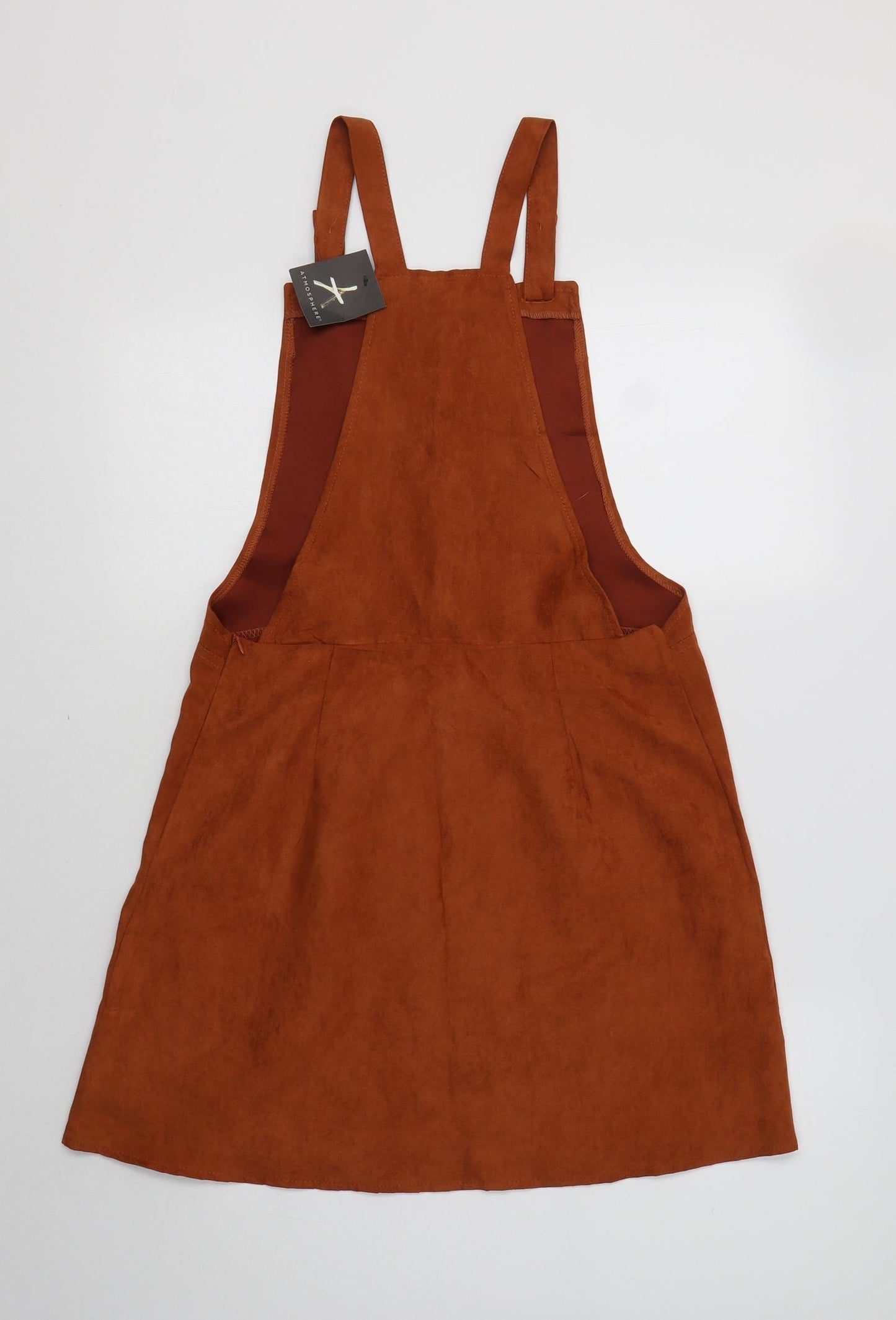 Primark Womens Brown  Polyester Pinafore/Dungaree Dress  Size 12  Square Neck