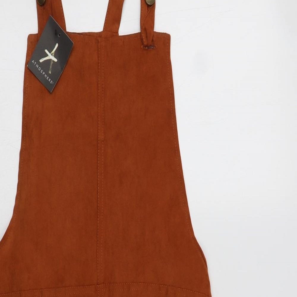Primark Womens Brown  Polyester Pinafore/Dungaree Dress  Size 12  Square Neck