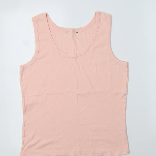 F&F Womens Pink  Cotton Basic Tank Size 16 Scoop Neck