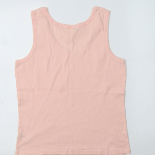 F&F Womens Pink  Cotton Basic Tank Size 16 Scoop Neck