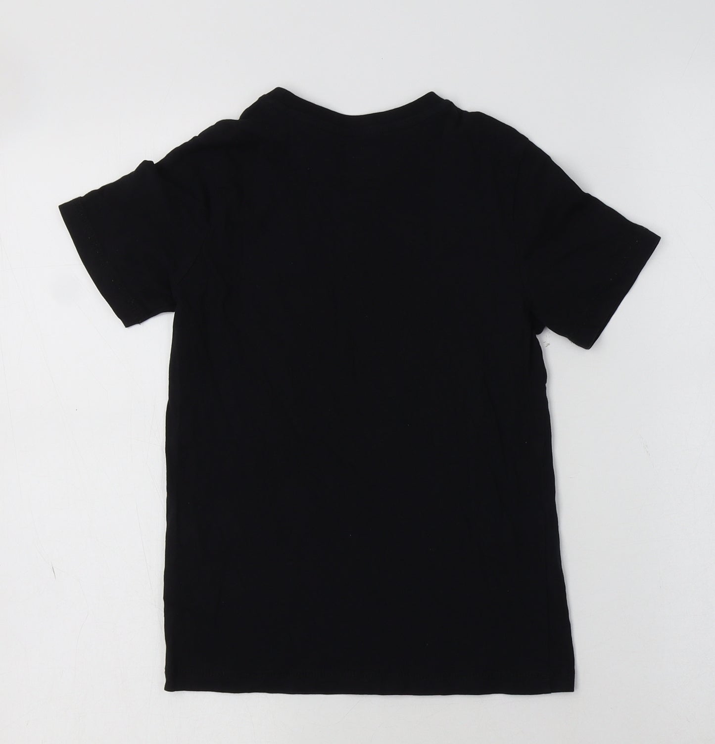 F&F Boys Black  Cotton Basic T-Shirt Size 6-7 Years Crew Neck  - Skull