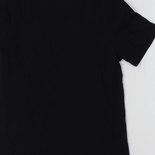 F&F Boys Black  Cotton Basic T-Shirt Size 6-7 Years Crew Neck  - Skull