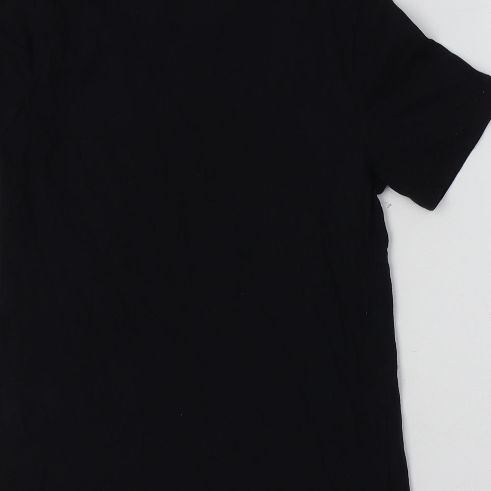 F&F Boys Black  Cotton Basic T-Shirt Size 6-7 Years Crew Neck  - Skull