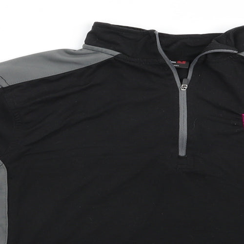 Finden Hales Mens Black Colourblock Polyester Pullover Casual Size S High Neck  - Black & Grey RGG