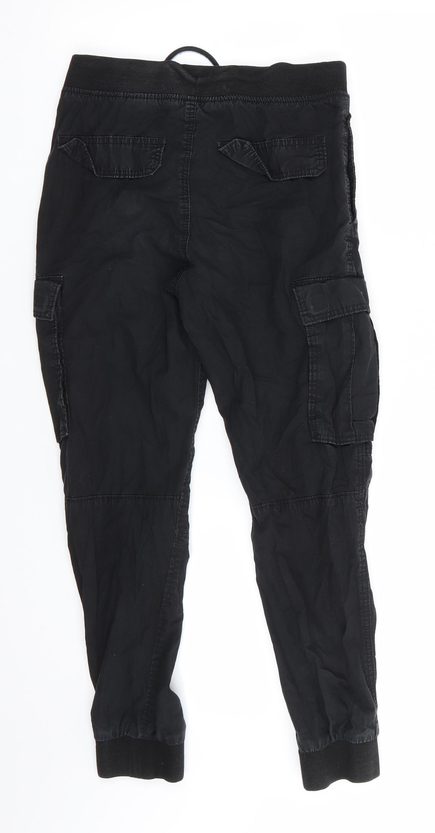 H&M Boys Black  Cotton Jogger Trousers Size 12 Years  Regular  - Cargo style jogger