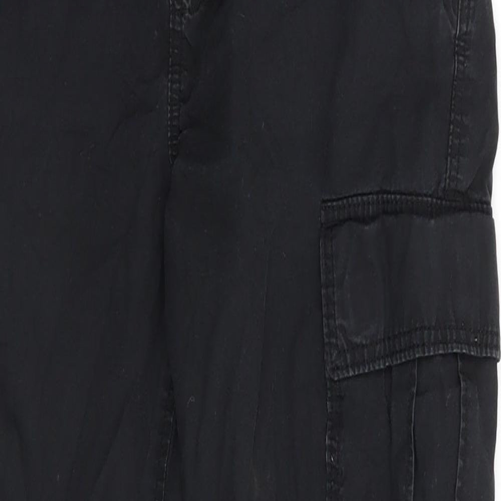 H&M Boys Black  Cotton Jogger Trousers Size 12 Years  Regular  - Cargo style jogger