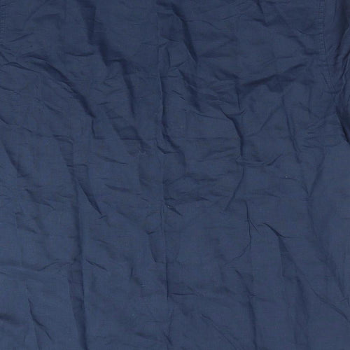 NEXT Mens Blue  Linen  Button-Up Size XL Collared  - Linen Look Shirt Buttoned Collar
