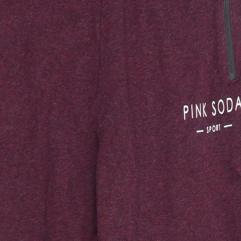 Pink Soda Womens Purple   Sweatpants Trousers Size 14 L27.5 in Regular  - Graphic Down Outer Seam Burgandy Colour