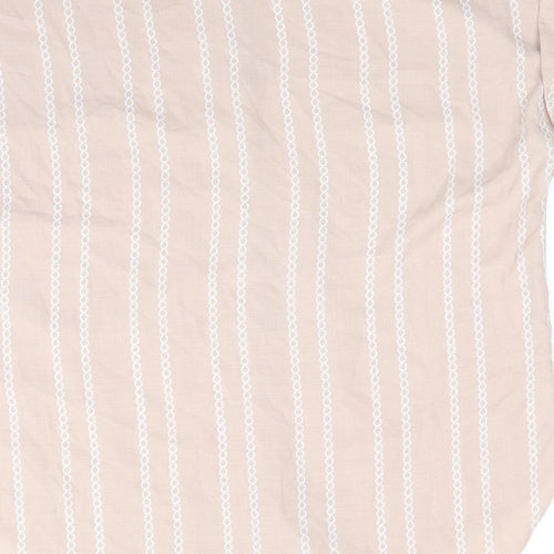 Florence and Fred Womens Pink  Polyester Basic Button-Up Size 12 Collared - Vertical Chain like print Dull Pale Pink