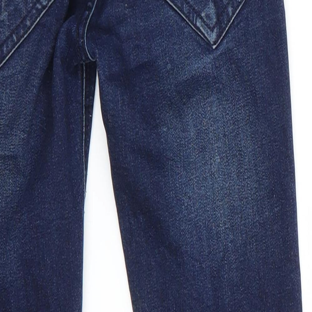 Type-S CR7 Girls Blue  Cotton Skinny Jeans Size 8 Years  Regular  - Indigo Mix Distressed Jeans Faux leather patch pocket