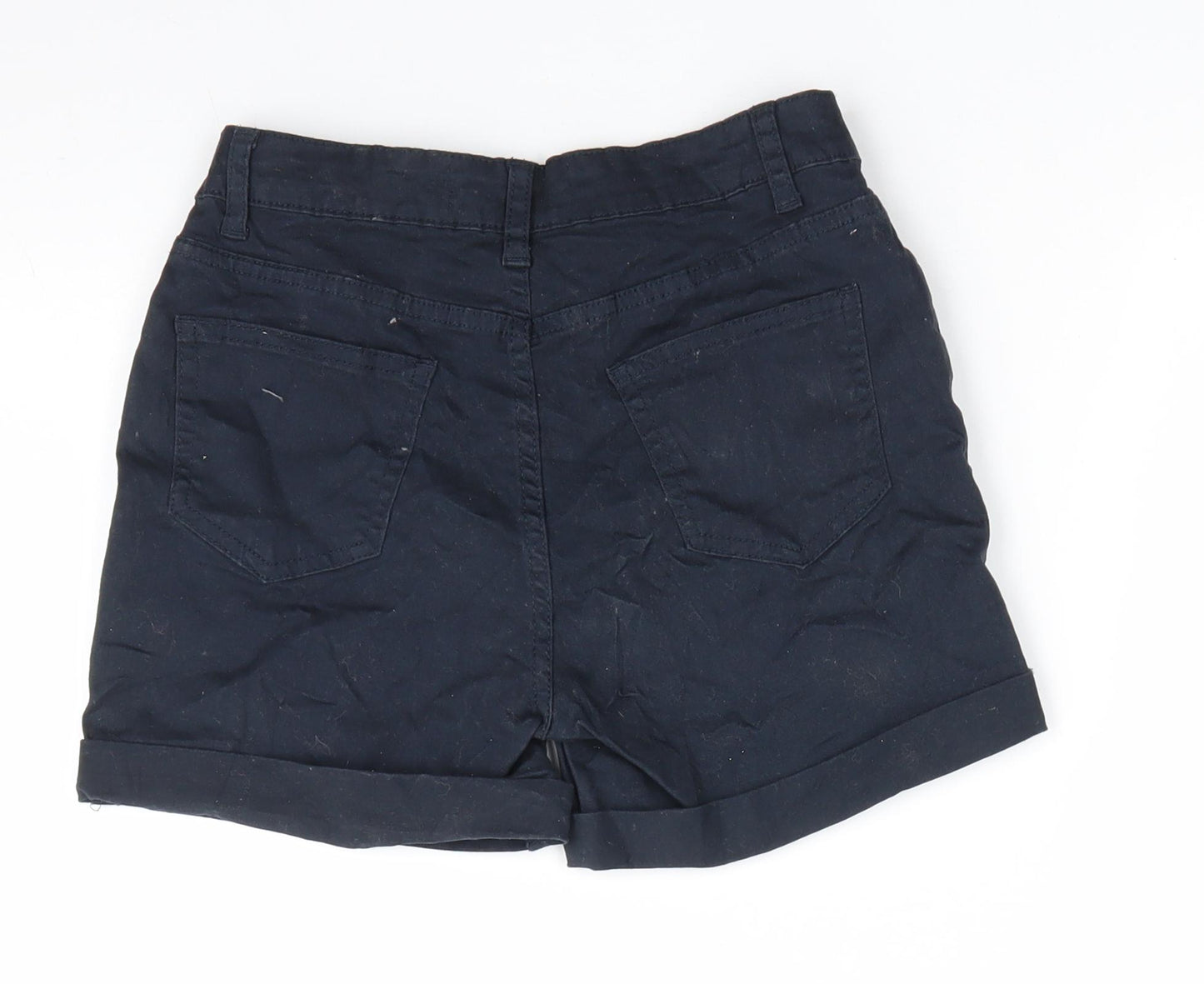 Denim Co Womens Blue  Cotton Chino Shorts Size 4 L4 in Regular  - Navy Blue