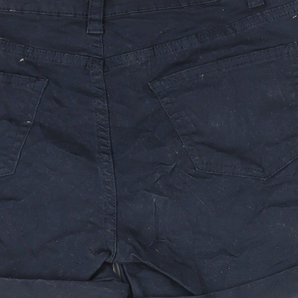 Denim Co Womens Blue  Cotton Chino Shorts Size 4 L4 in Regular  - Navy Blue