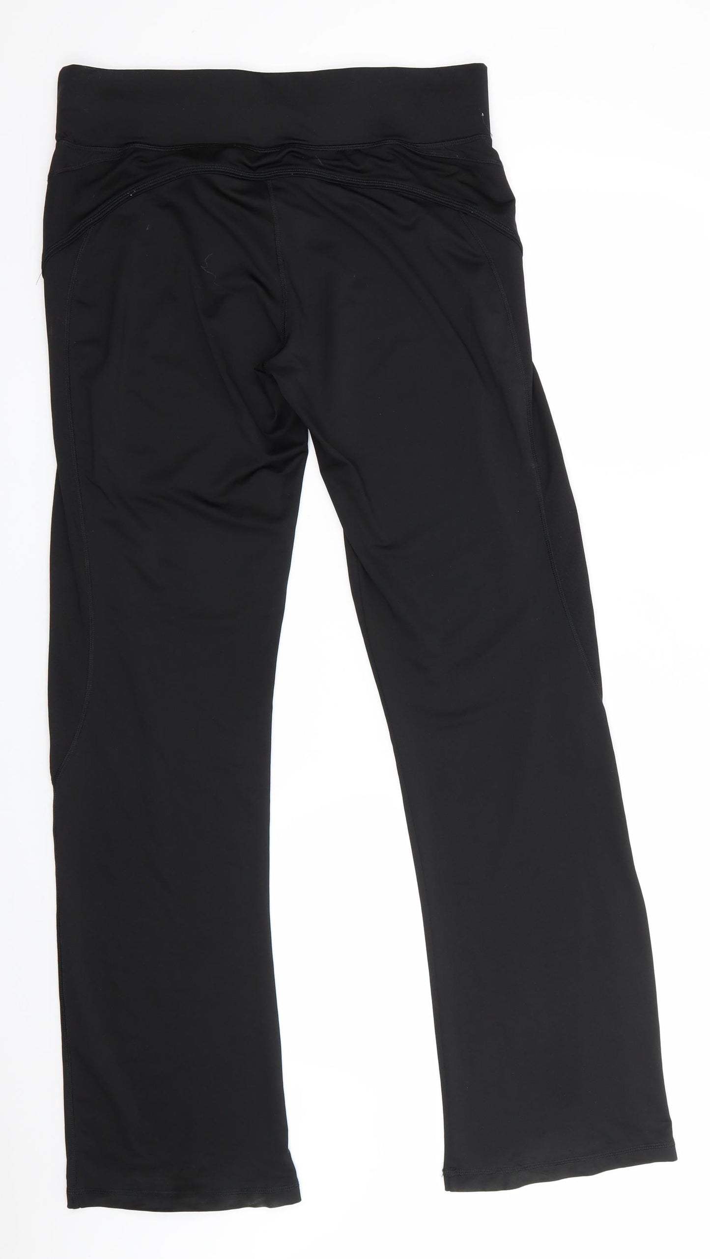 TU Womens Black  Polyester Compression Trousers Size 14 L33.5 in Regular  - Flared Legs