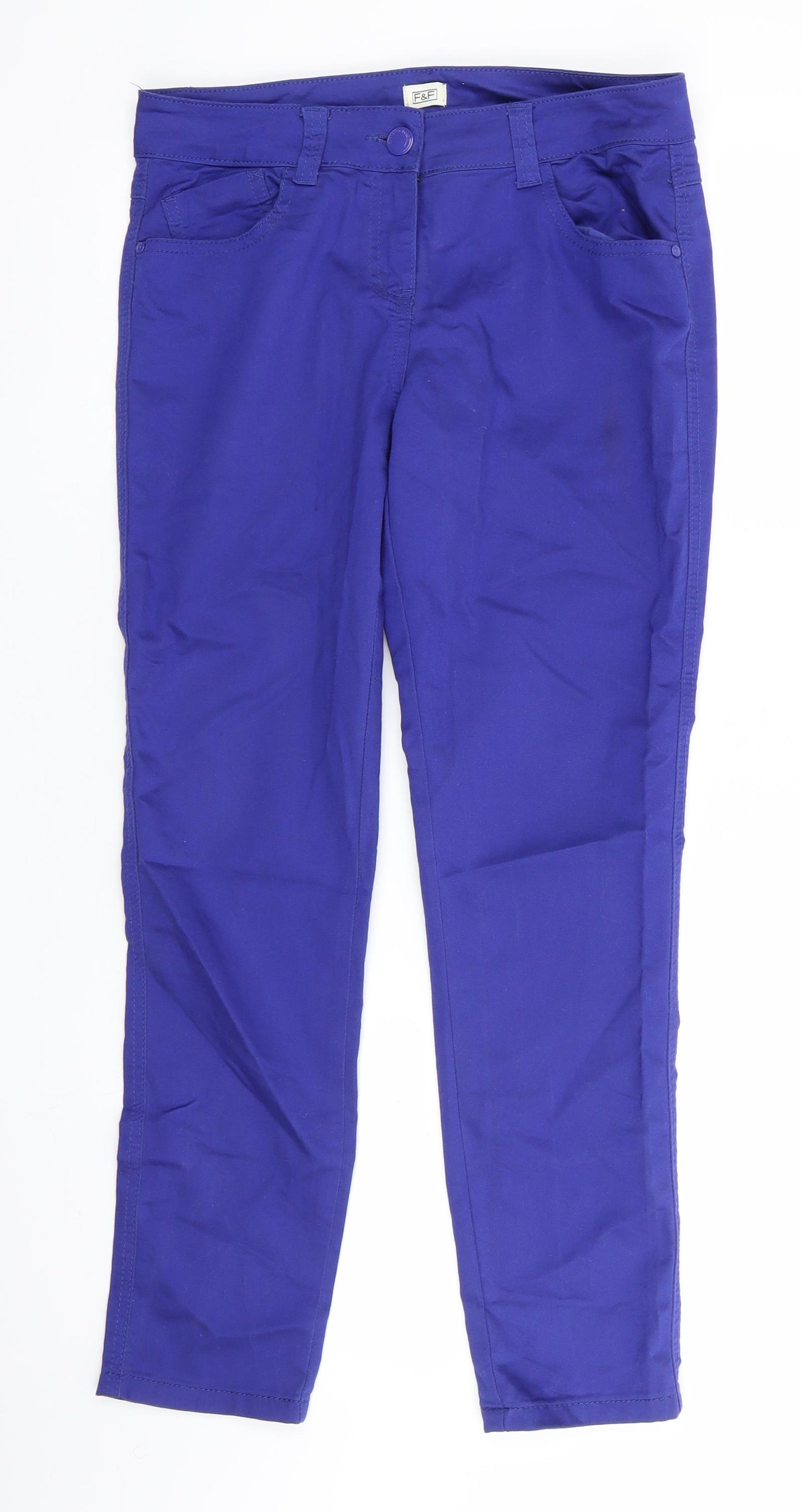 Florence and Fred Womens Purple  Cotton Chino Trousers Size 10 L27 in Regular