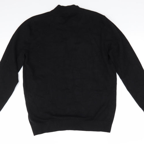 Grow Style Womens Black High Neck  Nylon Pullover Jumper Size L