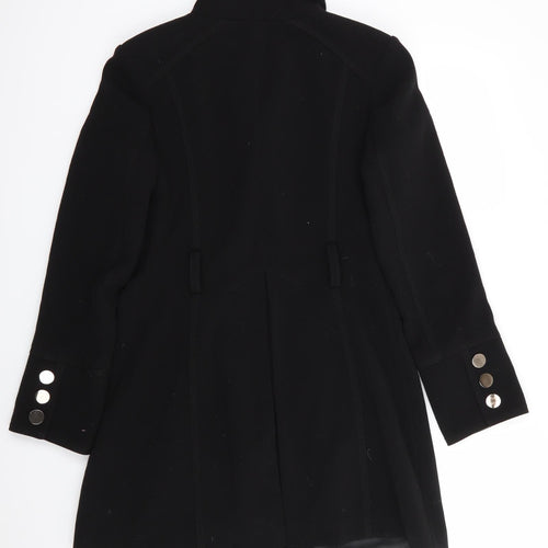 Dorothy Perkins Womens Black   Overcoat Coat Size 12   - Stand Up Collar