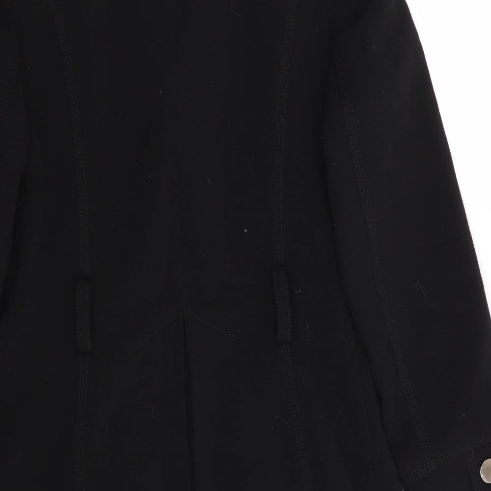 Dorothy Perkins Womens Black   Overcoat Coat Size 12   - Stand Up Collar