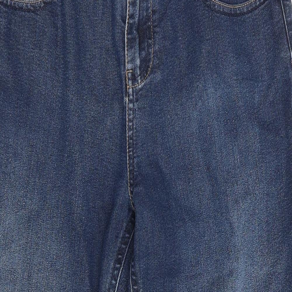 Peacocks Womens Blue  Cotton Cropped Jeans Size 10 L22 in Regular  - Dark Blue
