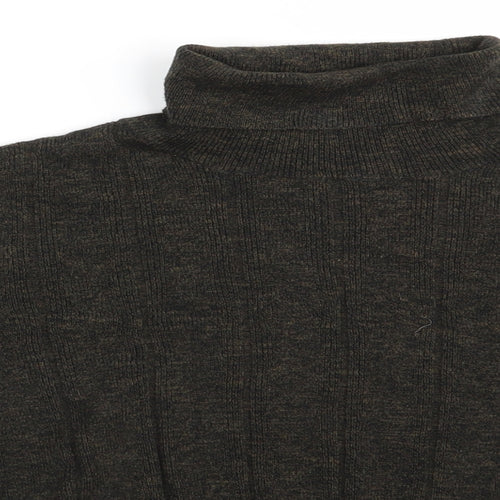 New Look Womens Green Roll Neck Striped Cotton Pullover Jumper Size 12   - Green mix Vertical Same colour stripe